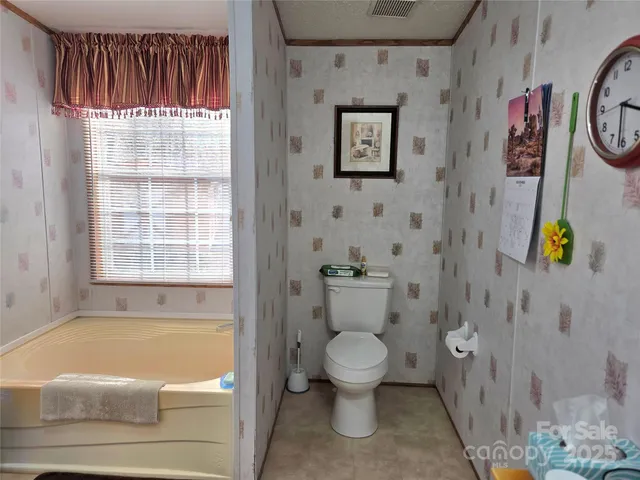 a bathroom with a toilet and a bathtub
