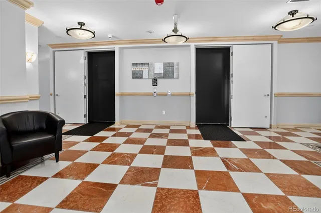 a black and white checkered floor
