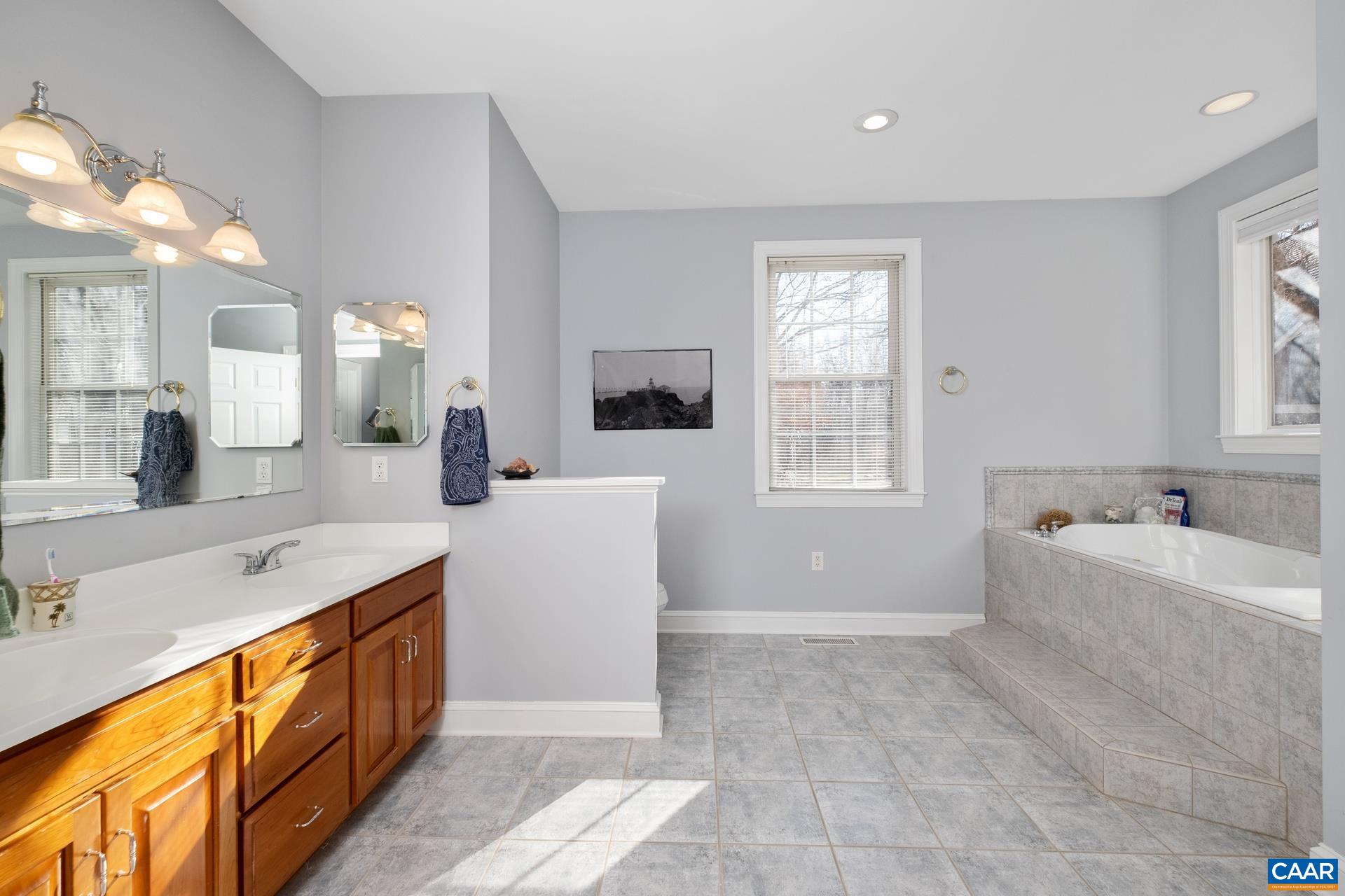 684 Campbell Road Keswick, VA 22947 - Photo 30 of 51 a large spacious bathroom with a tub sink and mirror