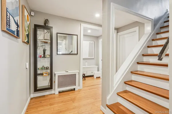 a view of an entryway with staircase