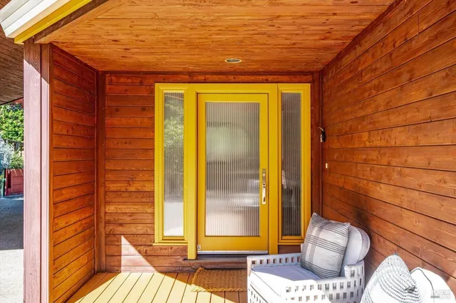 a view of chair and door