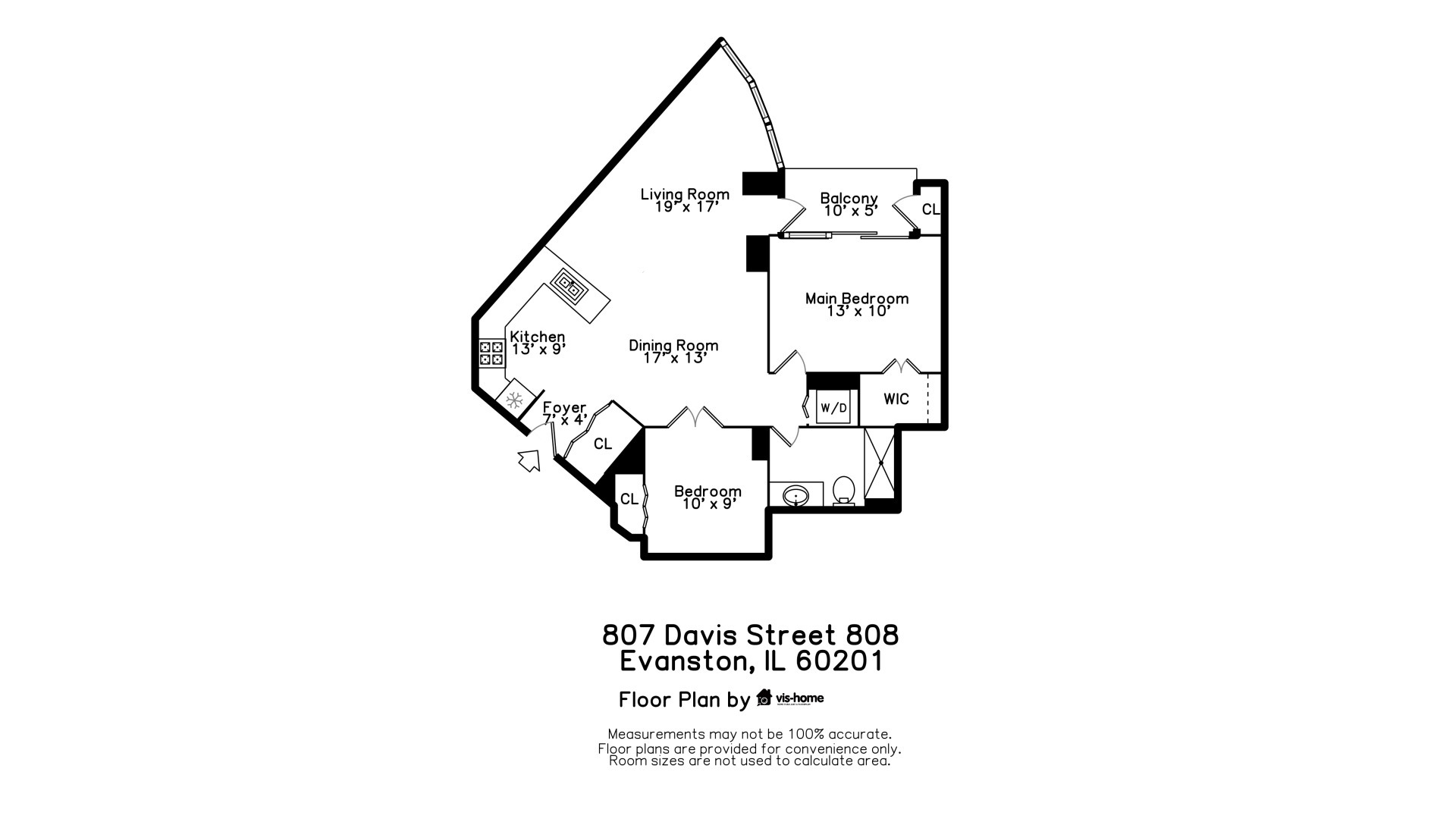 807 Davis Street, Unit 808 Evanston, IL 60201 - Photo 14 of 14 a picture of a floor plan