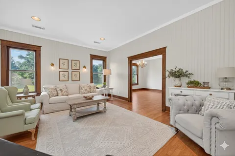 a living room with furniture