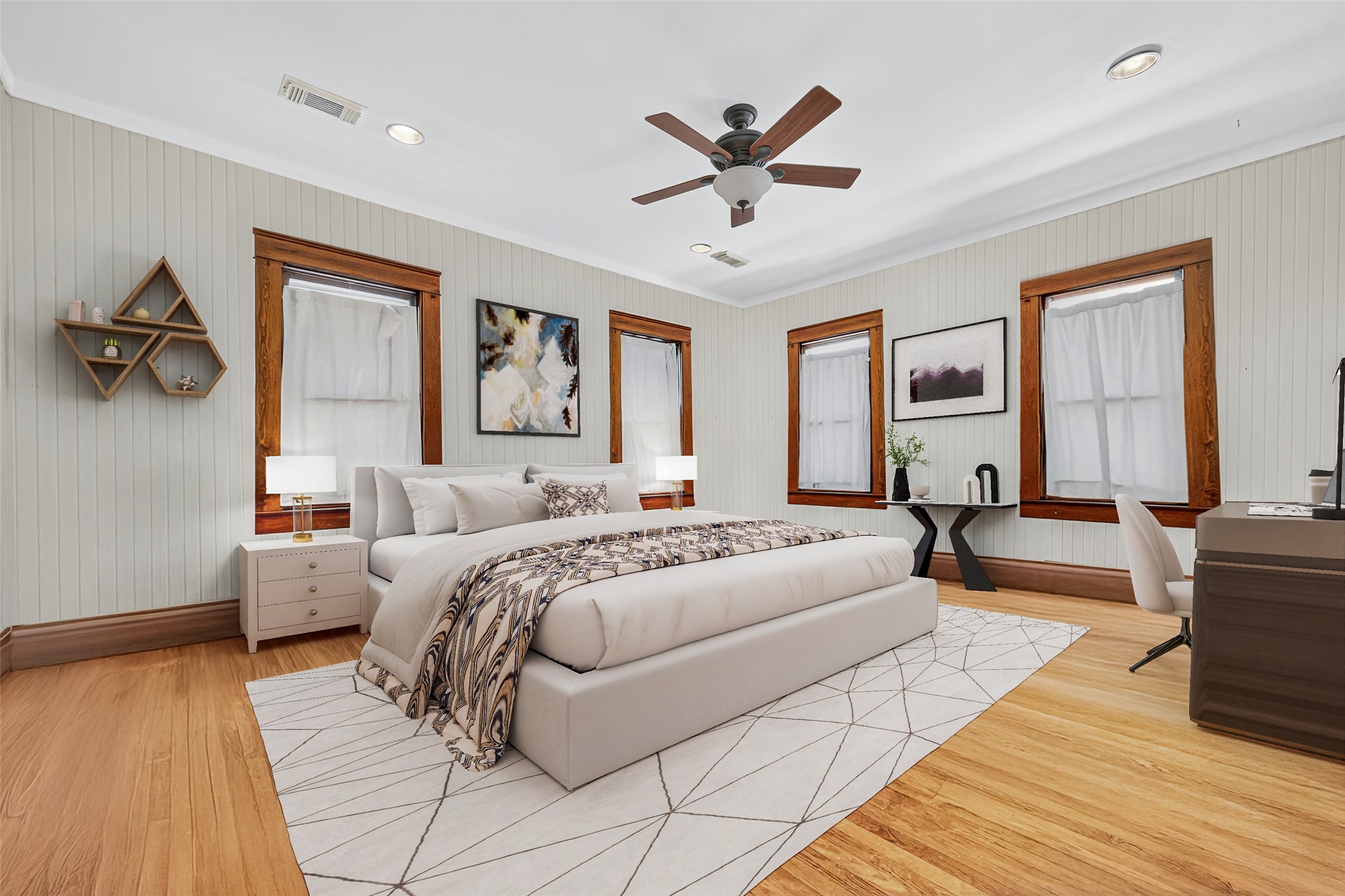 38011 Spur 149 Road Magnolia, TX 77354 - Photo 33 of 46 a spacious bedroom with a large bed and a chandelier