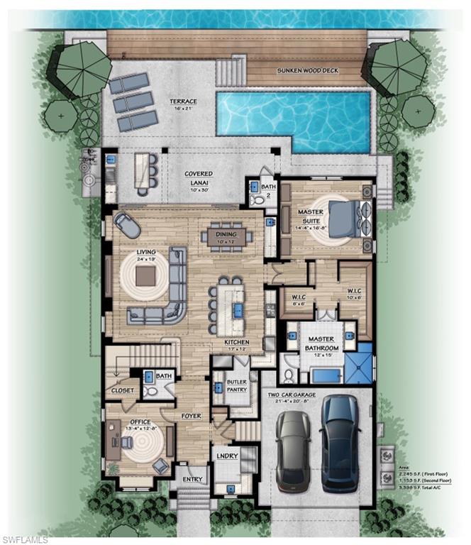 2750 Gulfview Drive Naples, FL 34112 - Photo 2 of 12 Virtual Rendering of Main Floor