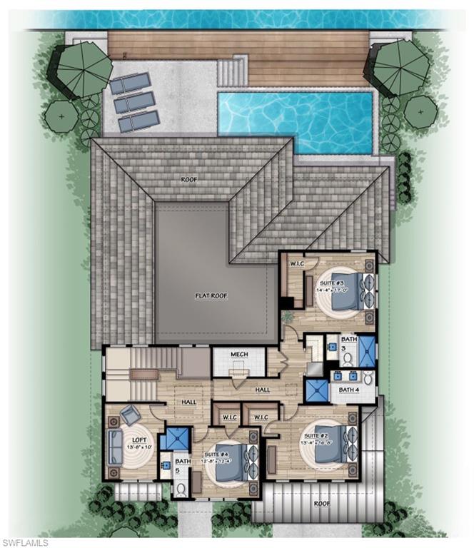 2750 Gulfview Drive Naples, FL 34112 - Photo 3 of 12 Virtual Rendering of Second Floor
