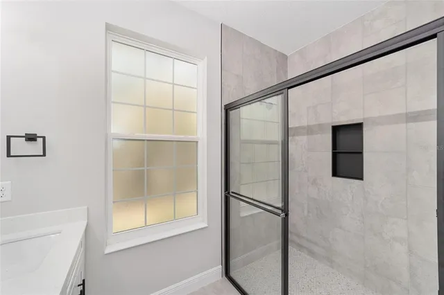 a bathroom with a shower