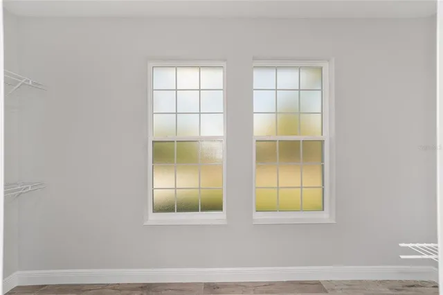 an empty room with a window