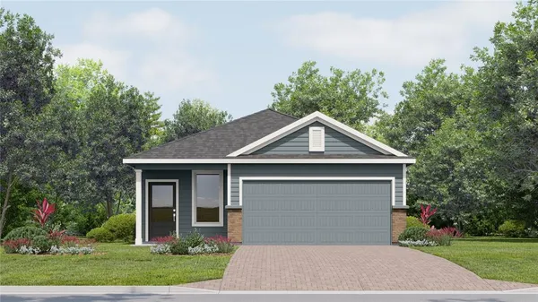 front view of a house with a yard