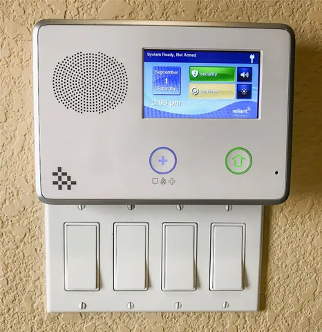 a view of a wooden floor with a room