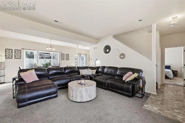 a living room with furniture