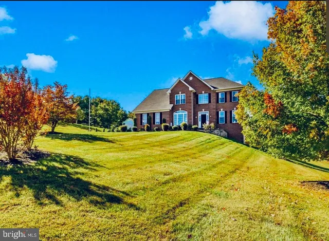 a view of a swimming pool with a yard