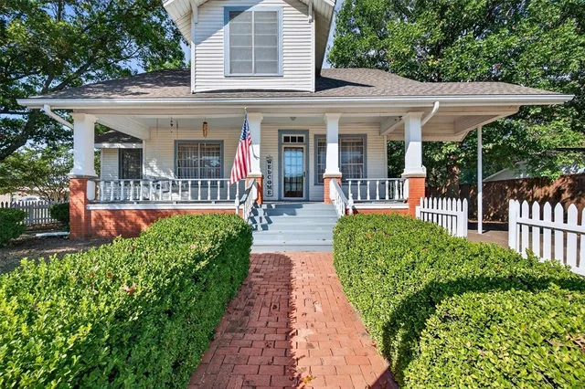 front view of a house with a porch
