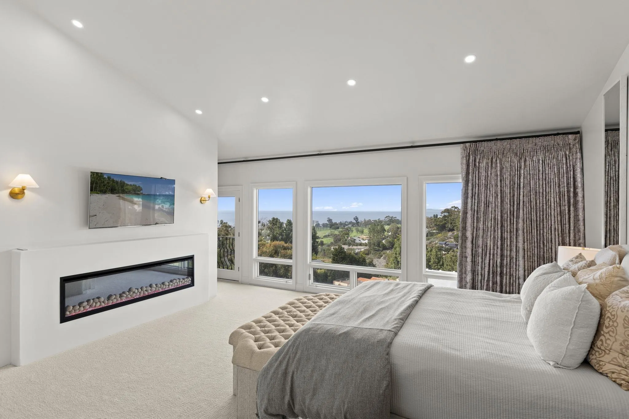 1542 El Paso Real La Jolla, CA 92037 - Photo 17 of 30 a bedroom with a bed and a large window