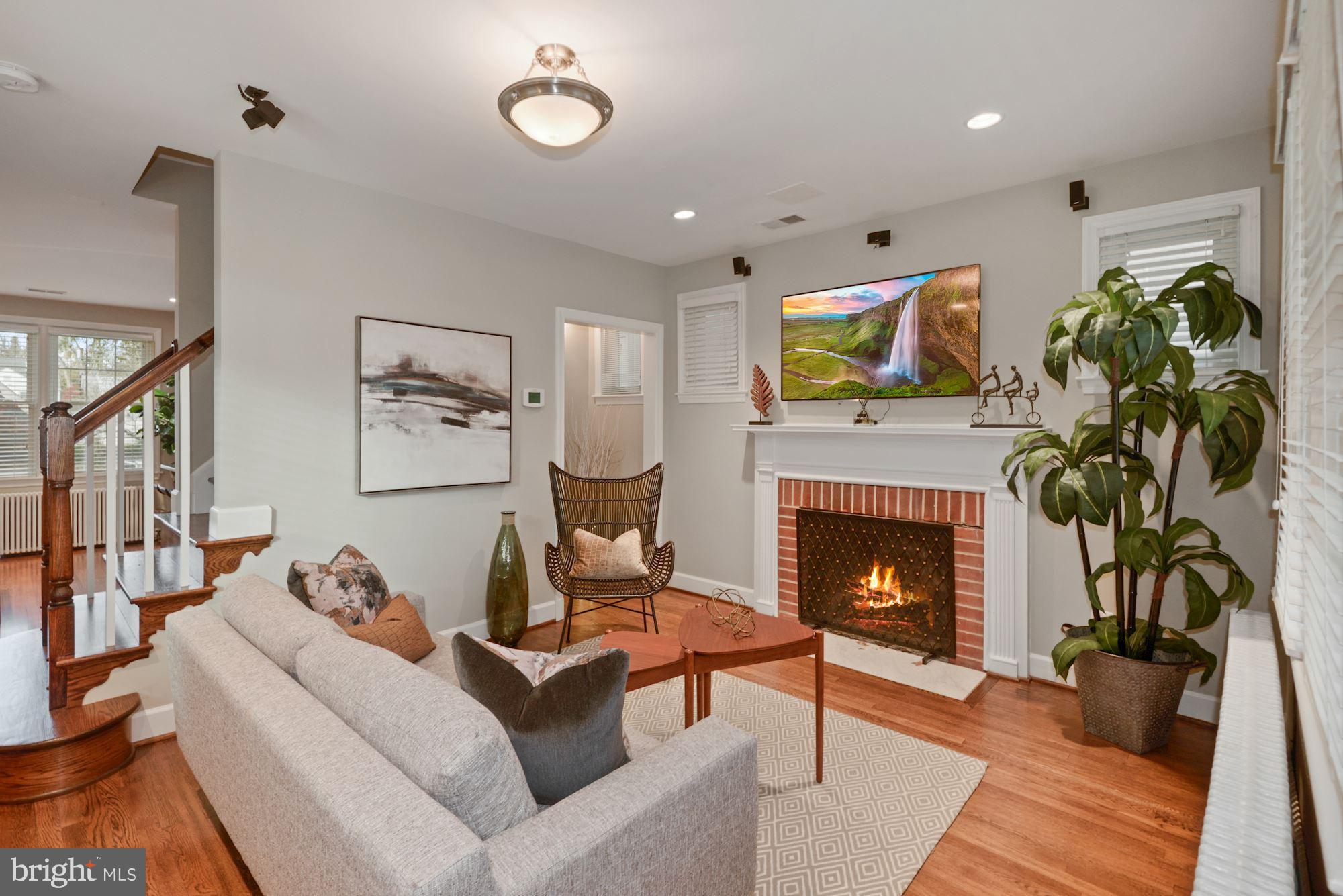 4107 Fessenden Street Northwest Washington, DC 20016 - Photo 6 of 52 Family Room with Wood-burning Fireplace