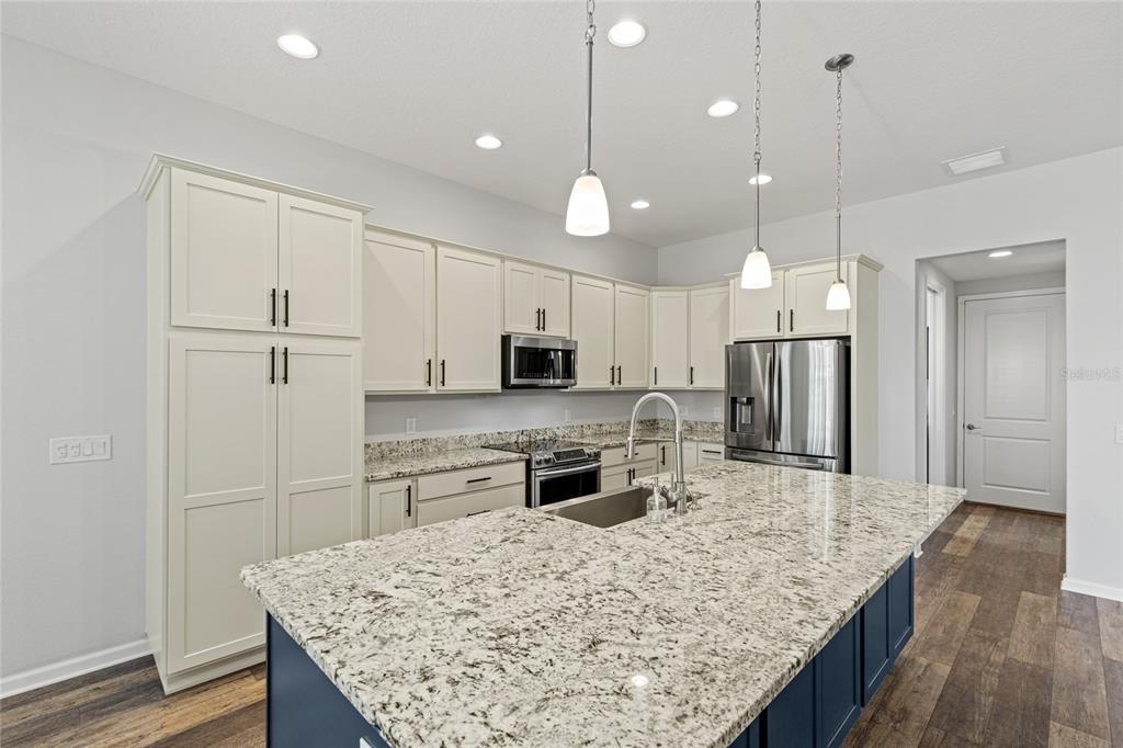 11202 Roz Way Oxford, FL 34484 - Photo 16 of 44 a kitchen with a refrigerator a sink and wooden floor