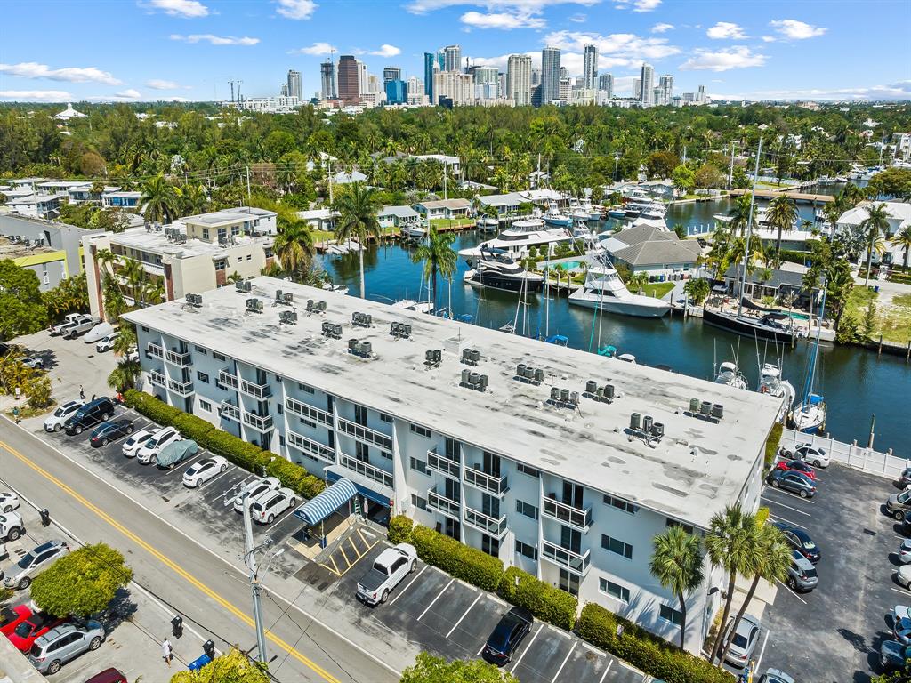 an aerial view of a city