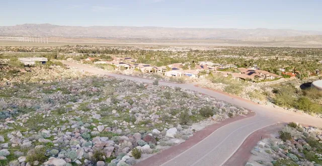 a view of city and mountain