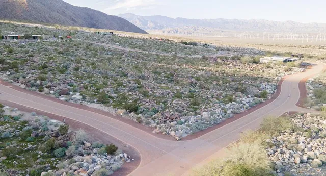 a view of a city with mountain