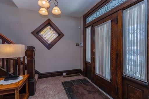 410 Ohio Avenue Rochester, PA 15074 - Photo 12 of 23 Entry way with slate floor and leaded side light windows on door.
