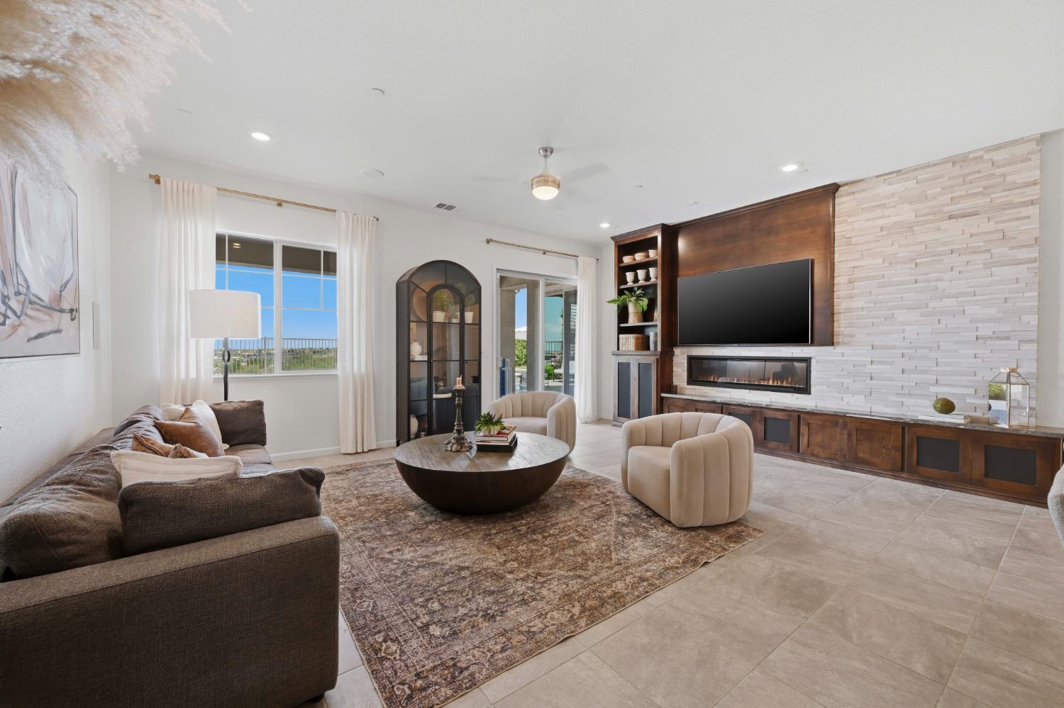 2259 Ranch View Drive Rocklin, CA 95765 - Photo 8 of 54 living area with built in features and recessed lighting