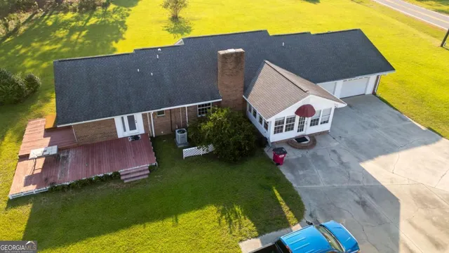 an outdoor space with garden view