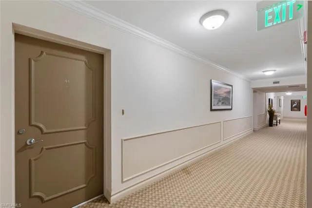 a view of a hallway with closet
