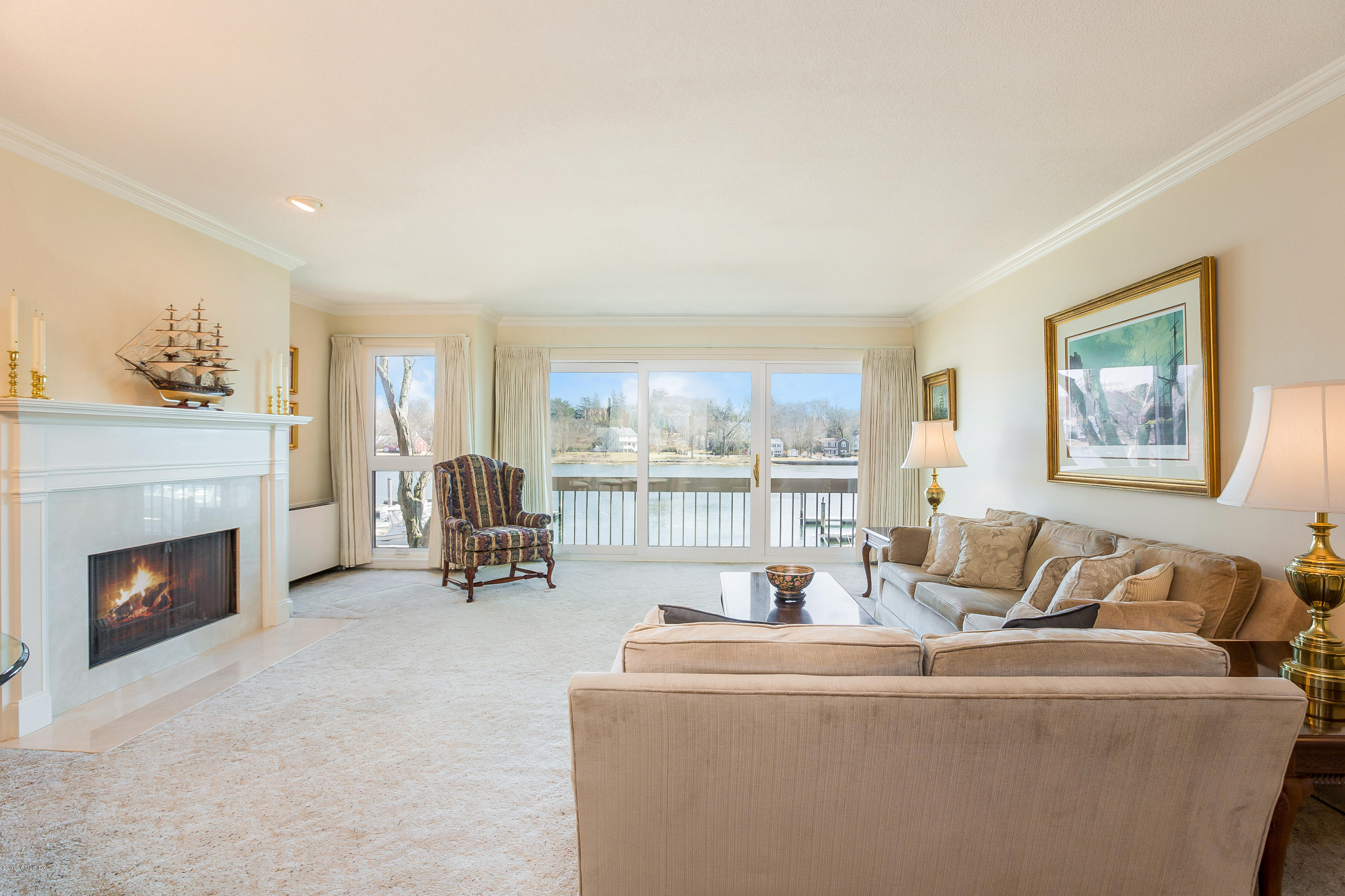 11 River Road, Unit 107 Cos Cob, CT 06807 - Photo 8 of 42 Living Room Water Views