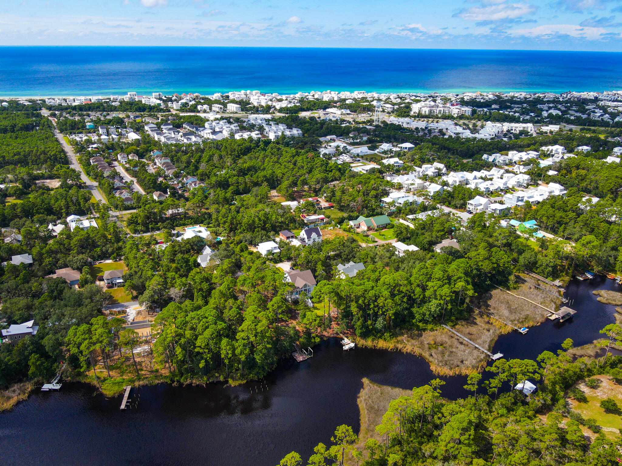 a view of city and ocean