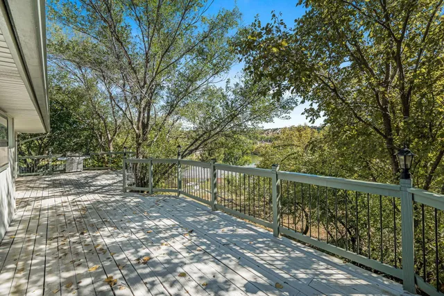 a view of a yard with large trees