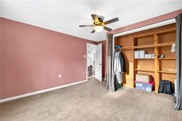 a view of a livingroom with a staircase