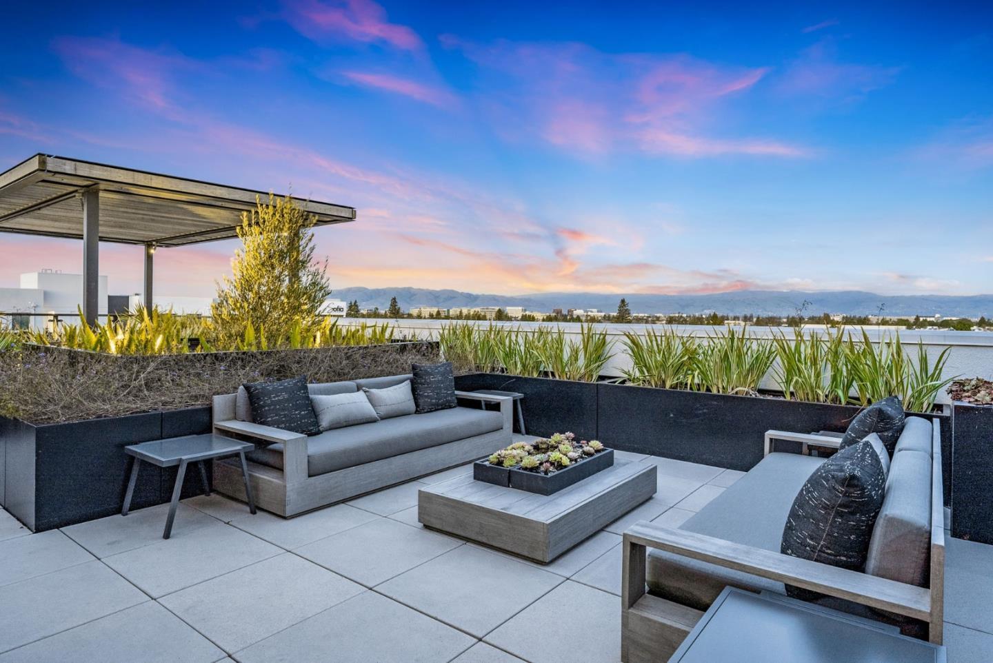 3578 Rambla Place, Unit 311 Santa Clara, CA 95051 - Photo 37 of 48 a roof deck with couches and potted plants