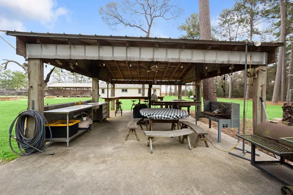 a view of outdoor space with seating area