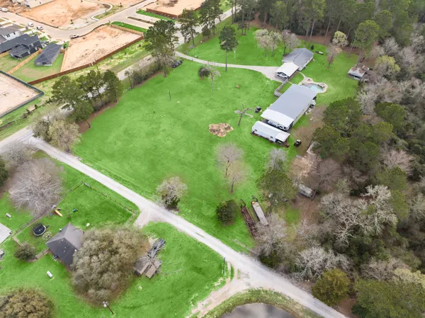 a view of a golf course with street