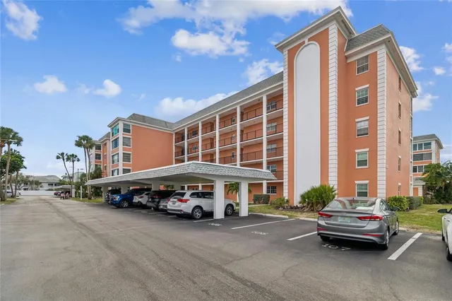 a car parked in front of a building
