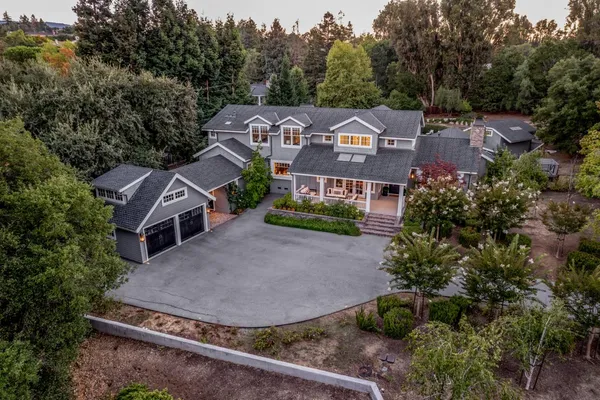 an aerial view of a house