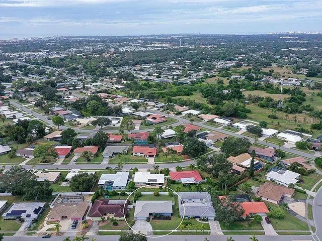 an aerial view of a city