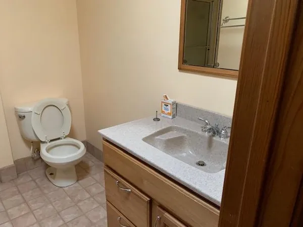 a bathroom with a sink and a toilet