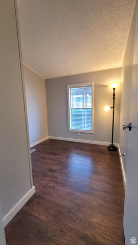 1525 South 400 East, Unit 63 Springville, UT 84663 - Photo 18 of 36 Empty room featuring a textured ceiling and dark wood finished floors