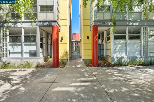 a view of a pathway both side of the house