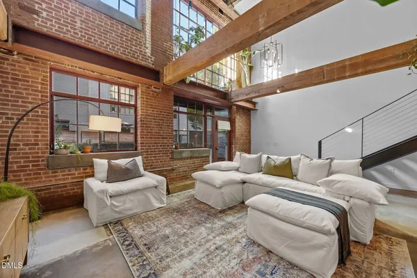 a living room with furniture