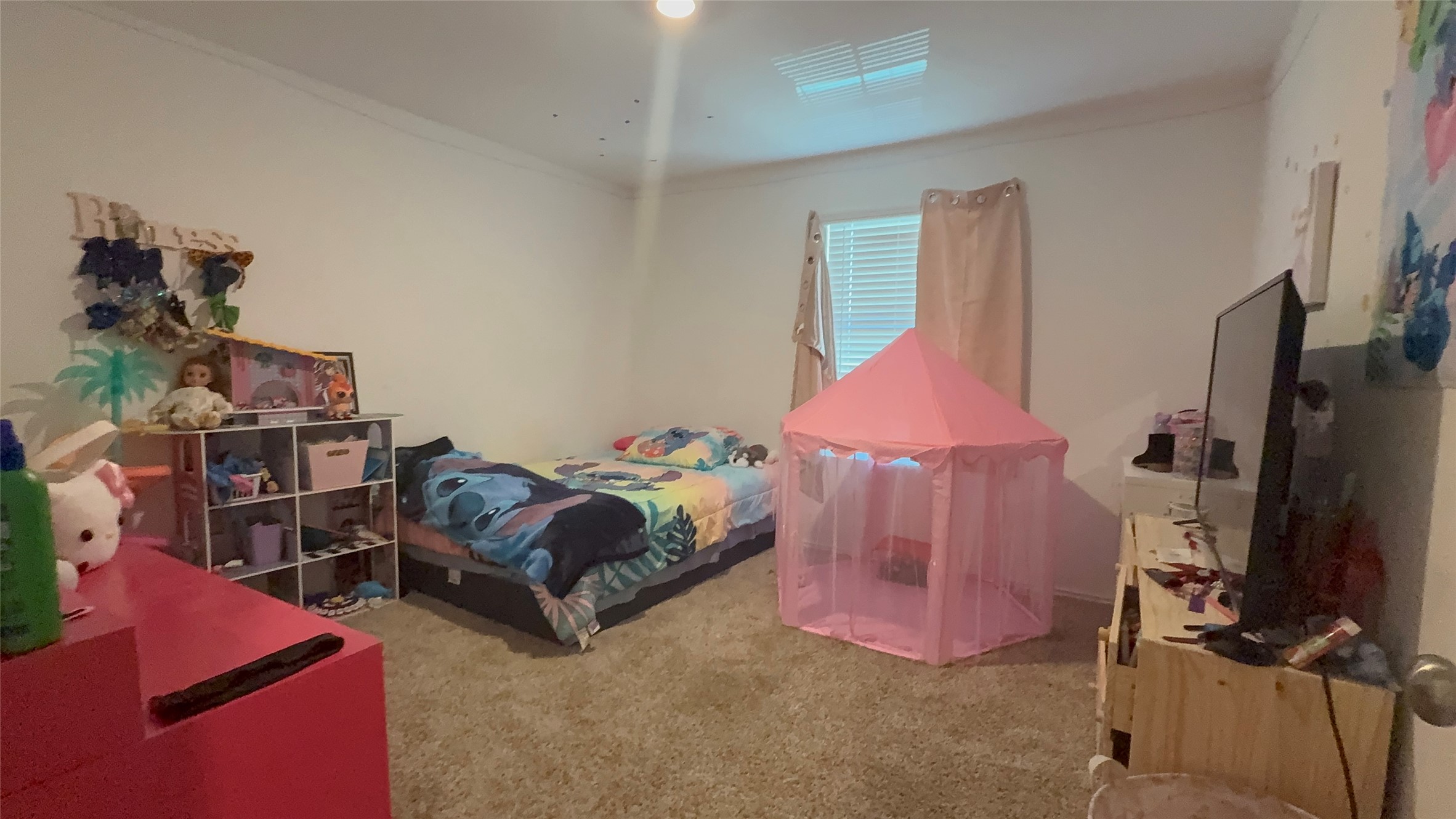 316 Geode Glen Maxwell, TX 78656 - Photo 22 of 24 a bedroom with furniture and a flat screen tv