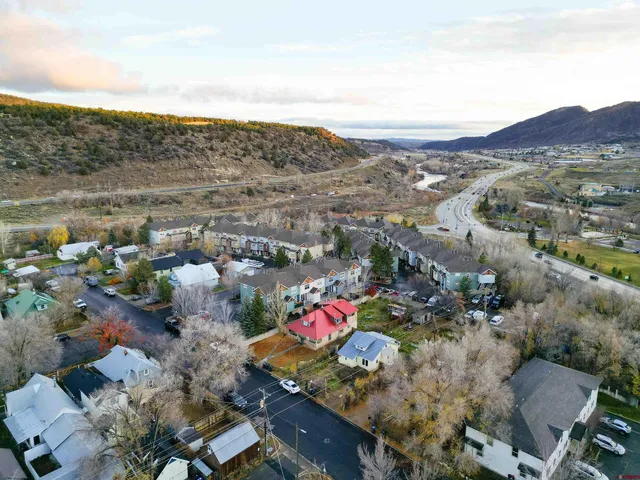 an aerial view of multiple house