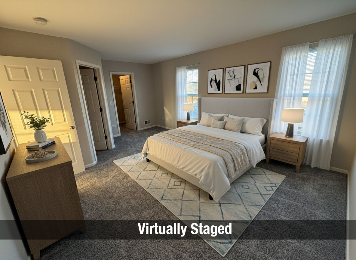 1403 Fabiola Court South Minooka, IL 60447 - Photo 20 of 30 a bedroom with a bed and a couch