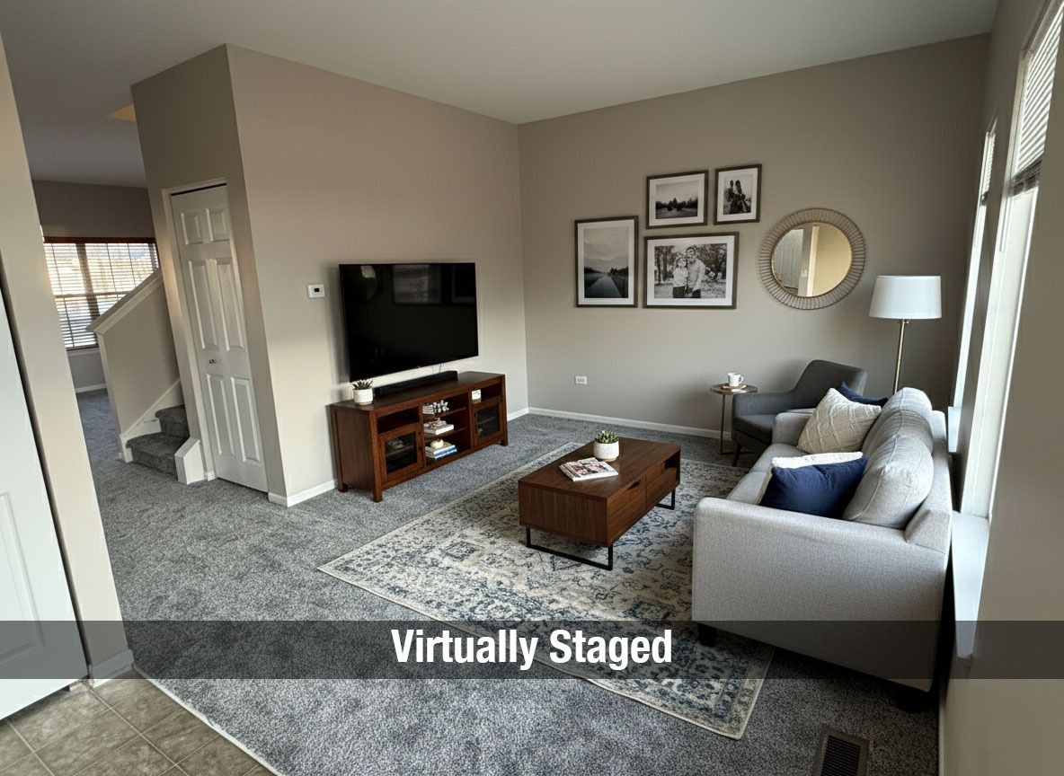 1403 Fabiola Court South Minooka, IL 60447 - Photo 9 of 30 a living room with furniture and a flat screen tv