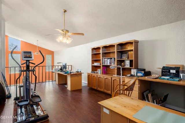 a view of a kitchen with furniture and a kitchen