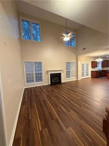a view of a livingroom with a fireplace