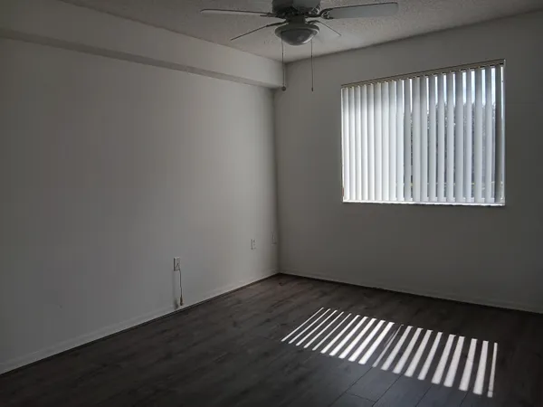 an empty room with a window