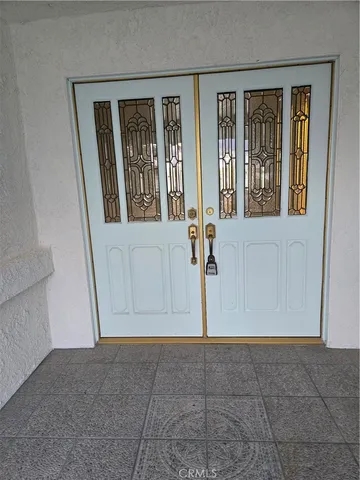 a view of front door of house
