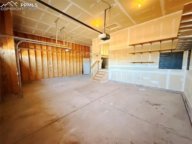 a view of a indoor garage